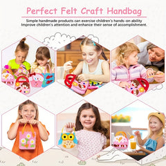 Kids Handbag Sewing Kit with Safety Needle & Felt Fabric