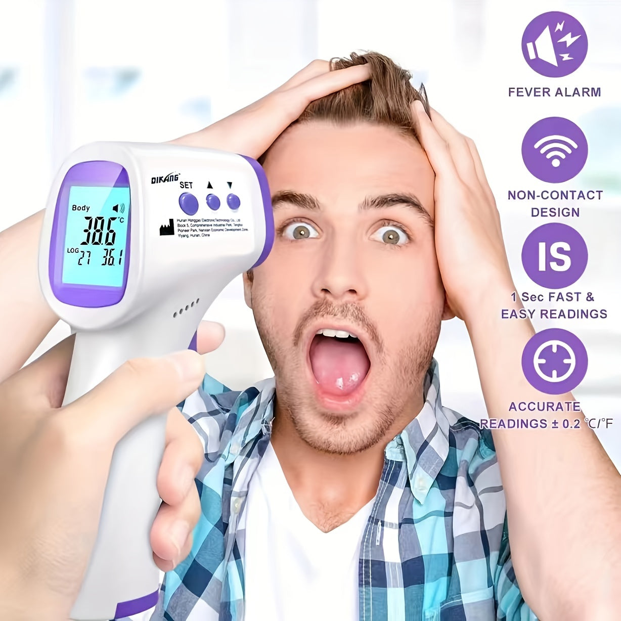 Non-Contact Digital Thermometer for Baby Kids Adults