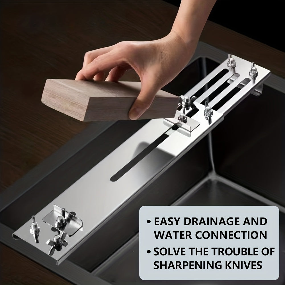 Stainless Steel Whetstone Holder for Kitchen Sink Sharpening