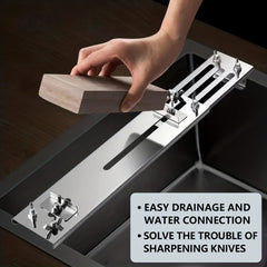 Stainless Steel Whetstone Holder for Kitchen Sink Sharpening