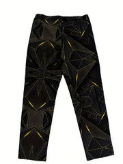 Geometric Print Slacks Men's Casual Vintage Style Stretch Dress Pants