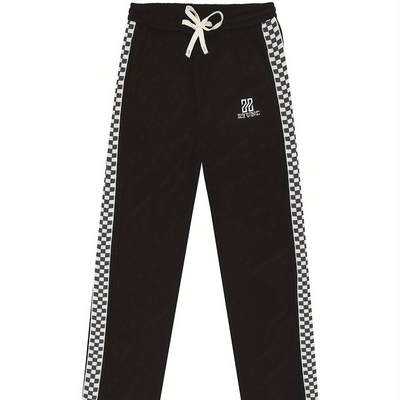 Men's Checkered Pattern Joggers Slim Fit Active Bottom