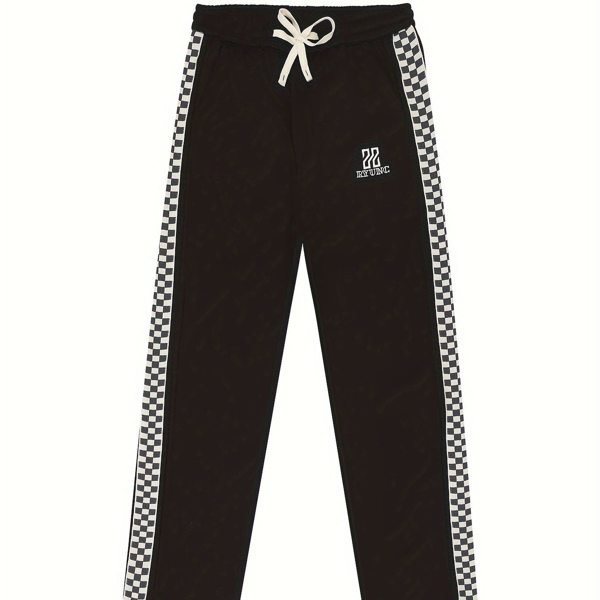 Men's Checkered Pattern Joggers Slim Fit Active Bottom