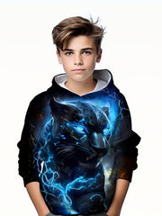 Kids Leopard Print Hoodie Street Wear Sweatshirt