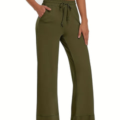  Retro Pants Women's Plus Elastic Drawstring High Rise Straight Leg