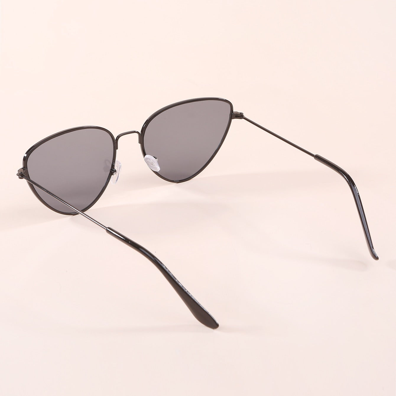 Slim Metal Cat Eye Sunglasses - Neutral Smoke
