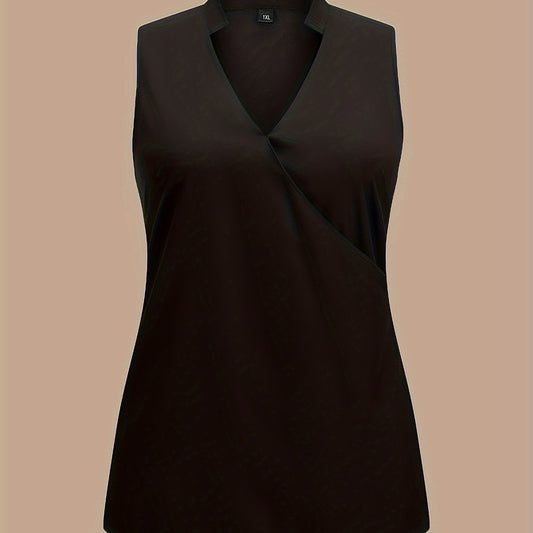  Solid Notched Neck Tank Top