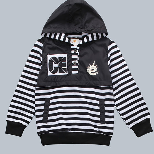 Boys Hooded Sweatshirt Stripes Print Autumn Spring