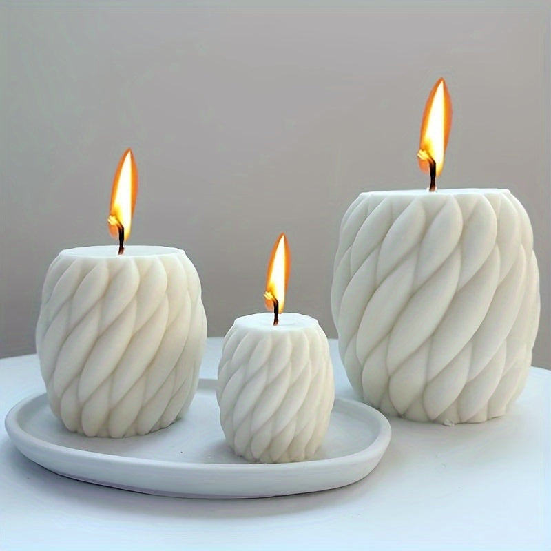Geometric Wave Twisted Candle Molds Abstract Art Decoration