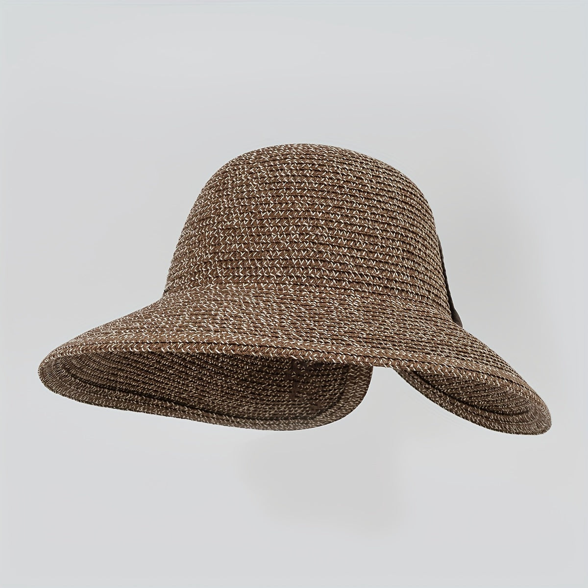 Wide Brim Straw Sun Hat with Bow for UV Protection