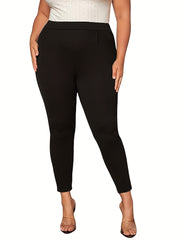 Women's Plus Solid High Rise Skinny Trousers