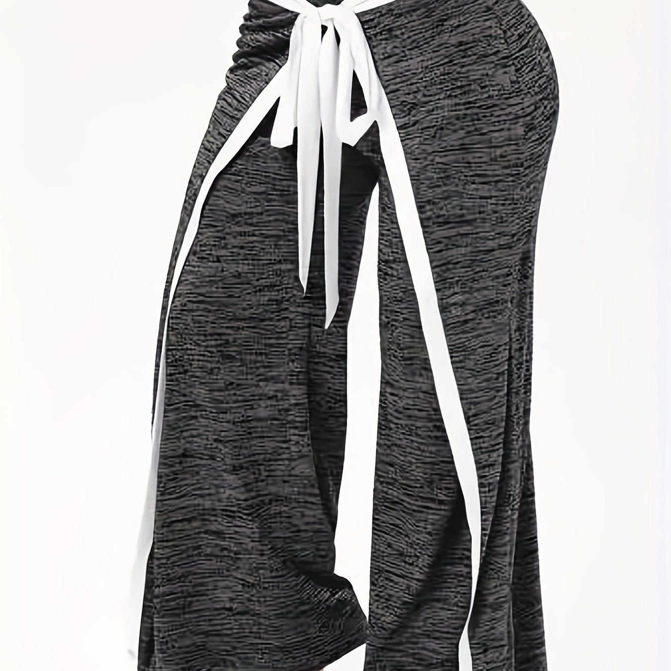  Colorblock Wide Leg Pants with Bow Knot Detail