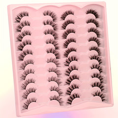 4 Styles False Eyelashes Natural Look Wispy Cat Eye Lashes 3D Fluffy Half Lashes