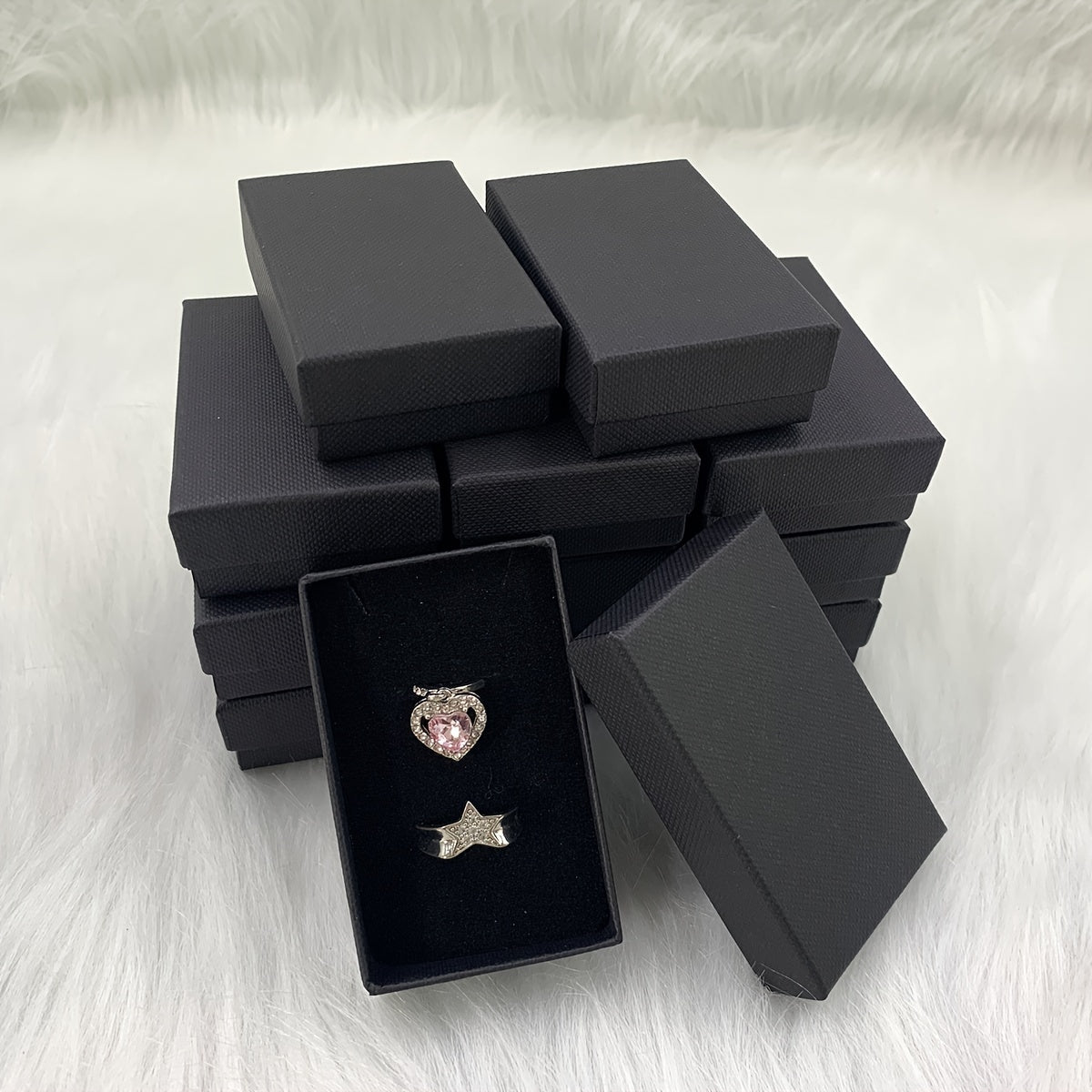 Classic Style Ring Earrings Set Box Jewelry Packaging Box
