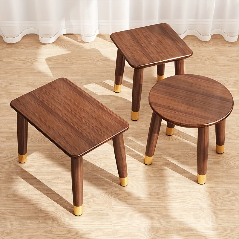Walnut Oak Small Stool for Elegant Home Decor