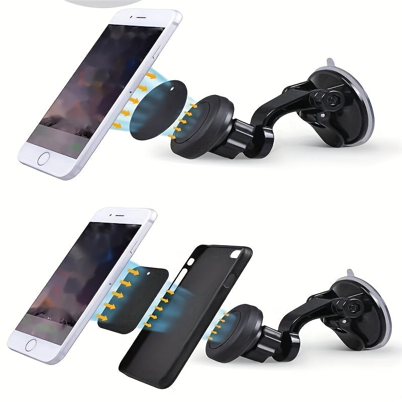 Universal Car Mount Suction Cup Phone Bracket 360 Rotation Magnetic Navigation