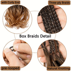Long Braids Curly Ends Crochet Hair Extensions 35 1pack