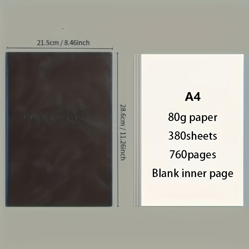 Vintage Style Spiral Bound A4 Soft Notebook 760 Pages