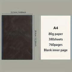 Vintage Style Spiral Bound A4 Soft Notebook 760 Pages