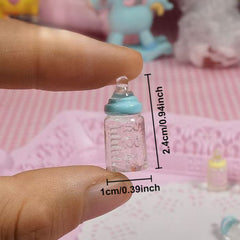 10pcs Mini 3D Milk Bottles & 5 Combinations DIY Decorations for Doll Houses OB11