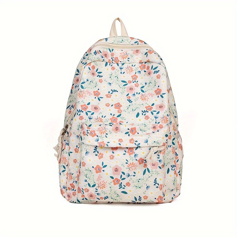 Floral Corduroy Backpack Stylish Laptop Bag for College & Work