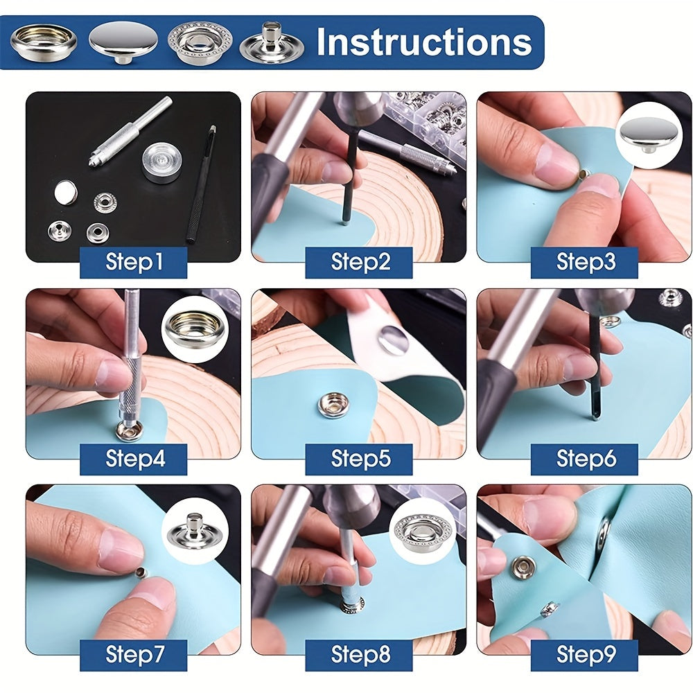 323pcs Marine Canvas Snap Kit Stainless Steel Components