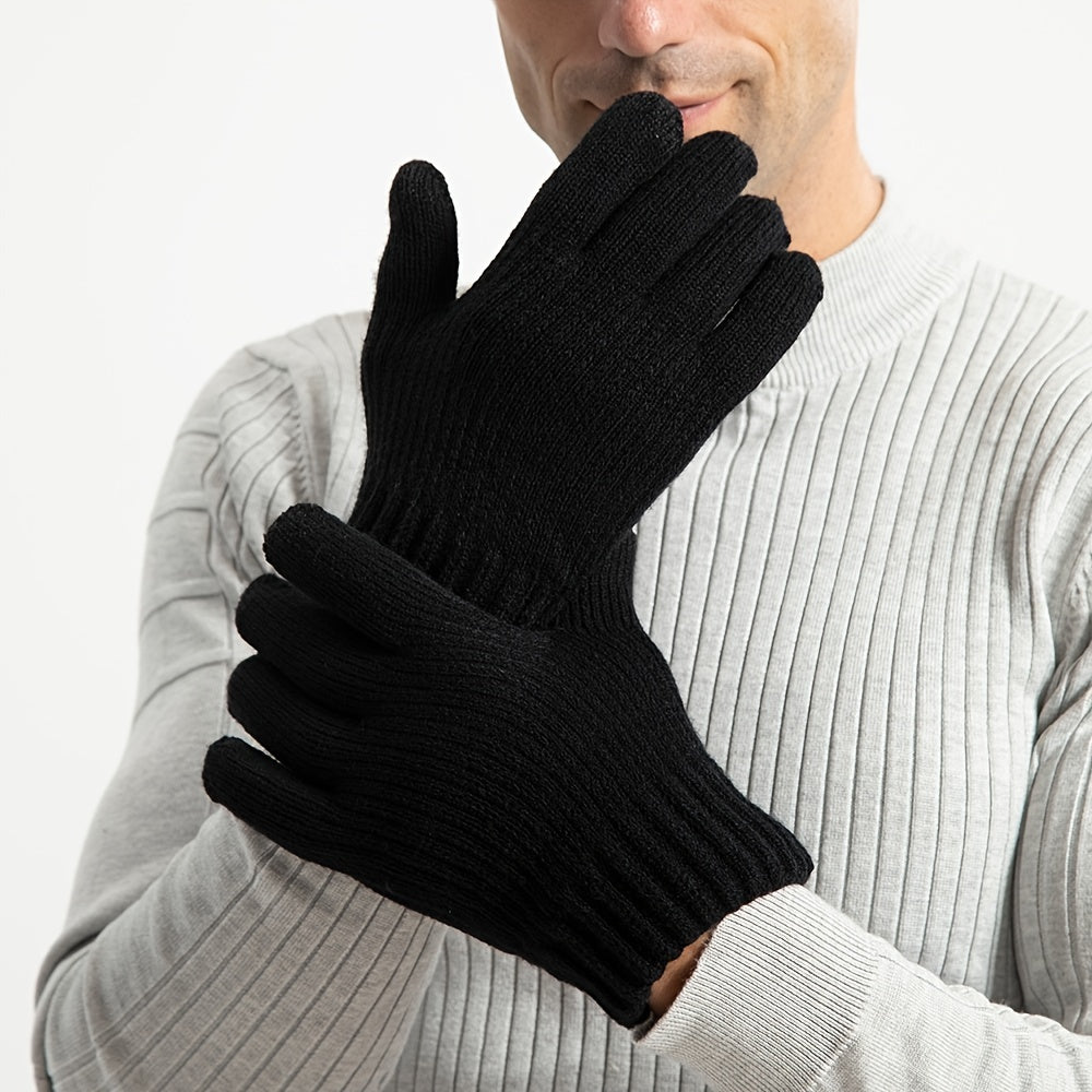 Winter Velvet Touch Screen Gloves  Thickened Casual Knitted Warm Gloves