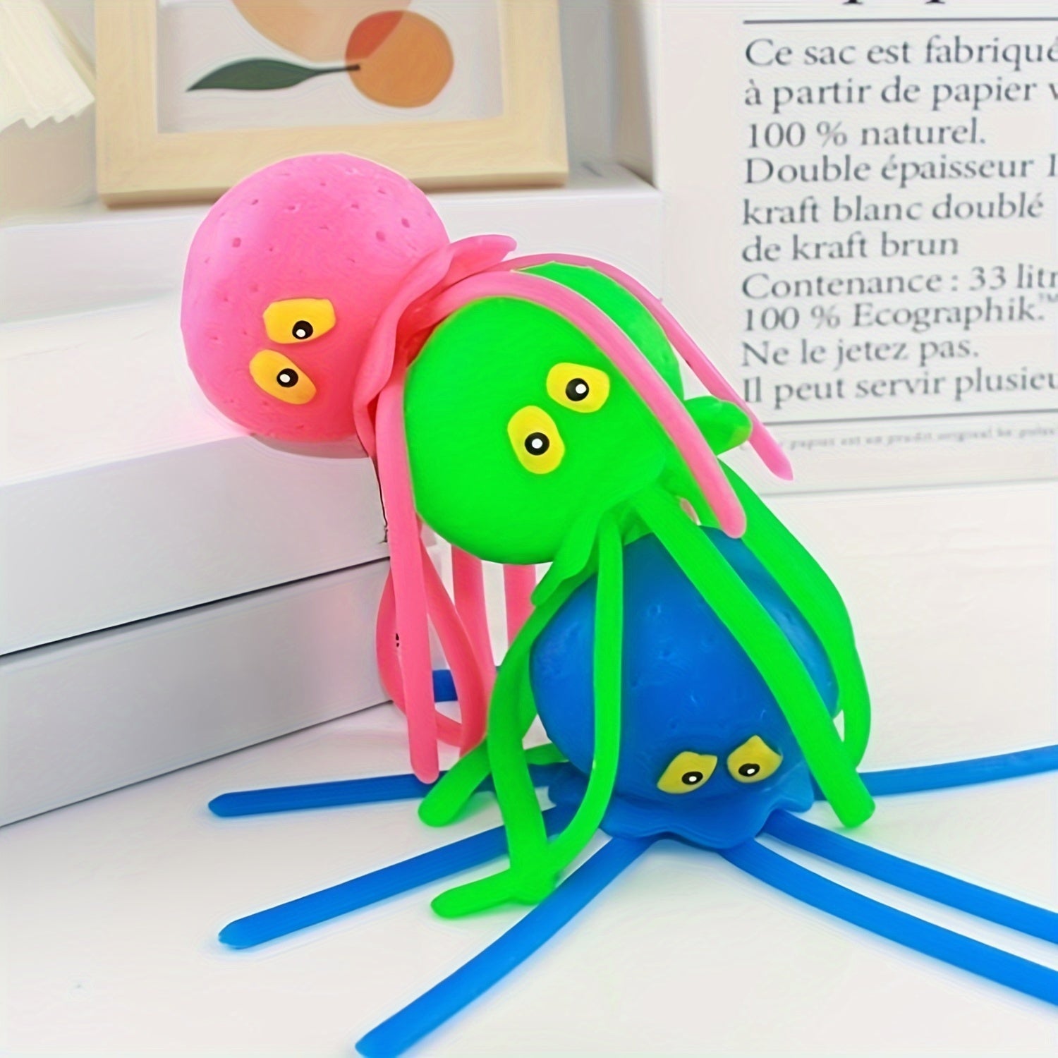 Funny Octopus Bath Toy Soft Colorful Spray Decompression Toy for Kids