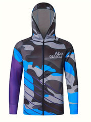 Men's Camo UPF 50 Sun Protection Hooded Jacket Quick Dry Rash Guard