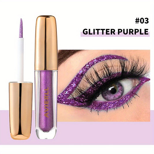 Waterproof Liquid Eyeliner Silver + Pencil, Long Lasting Non Smudge Makeup