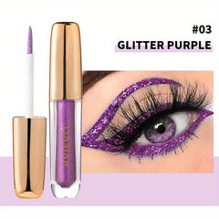 Waterproof Liquid Eyeliner Silver + Pencil, Long Lasting Non Smudge Makeup