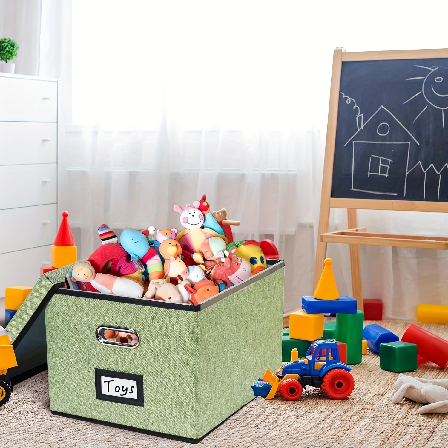 File Sorting Box With Lid File Storage Basket With Handles Household Storage