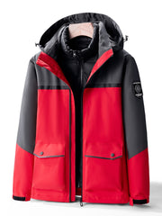 Unisex Ski Jacket with Detachable Fleece Coat Thermal Waterproof Windproof