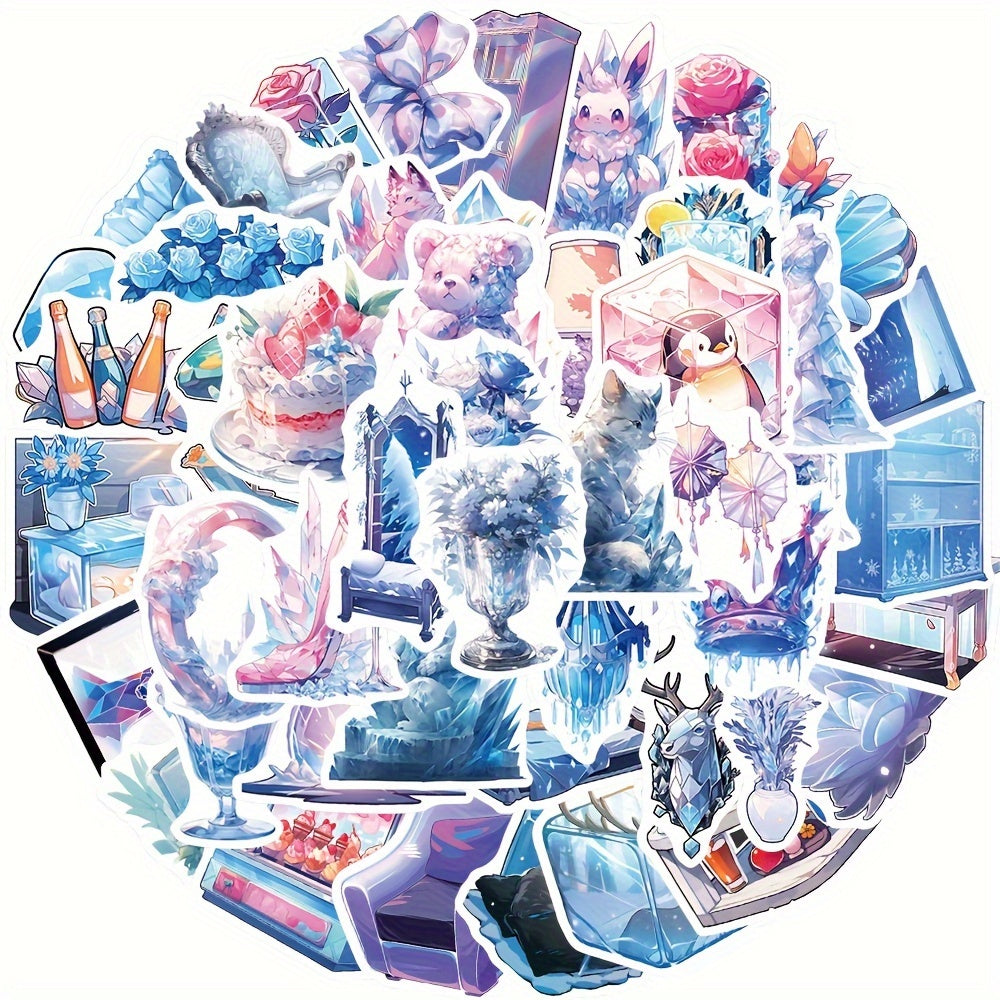 50pcs Ice And Snow World Waterproof Stickers for Cup Guitar Luggage Phone Case