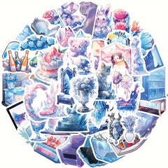 50pcs Ice And Snow World Waterproof Stickers for Cup Guitar Luggage Phone Case