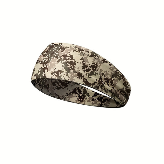Camouflage Pattern Running Headband Moisture Wicking Elastic Band