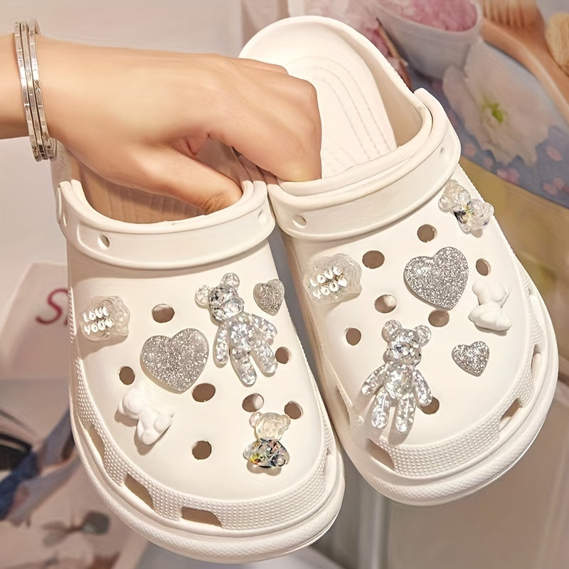 12pcs 3D Bear Shoe Charms Slipper Accessories Ornaments