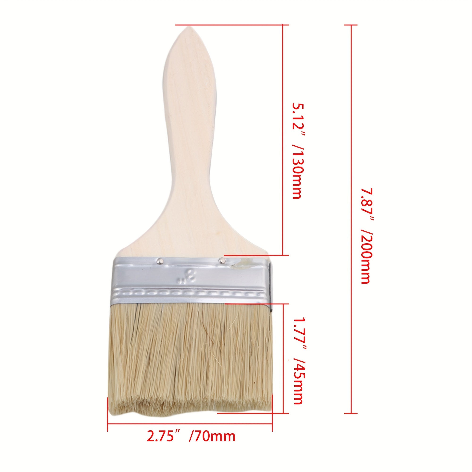 20pcs Thin Handle Paint Brushes 3 Inches