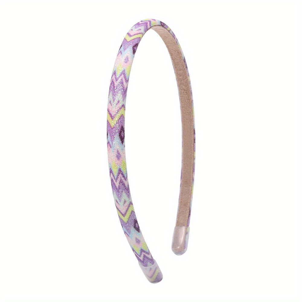 Y2K Colorful Print Headband Skinny Headdress for Girls Women