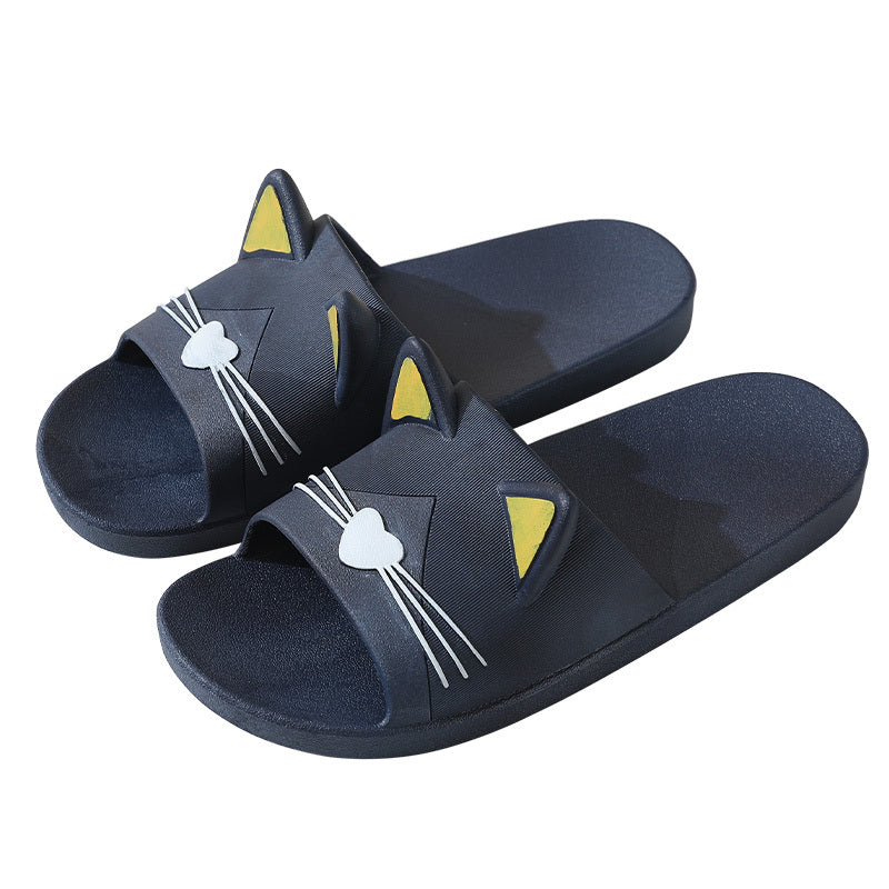 Cartoon Cat Slides Slippers PVC Lightweight Non Slip Floor Shoes Indoor Outdoor