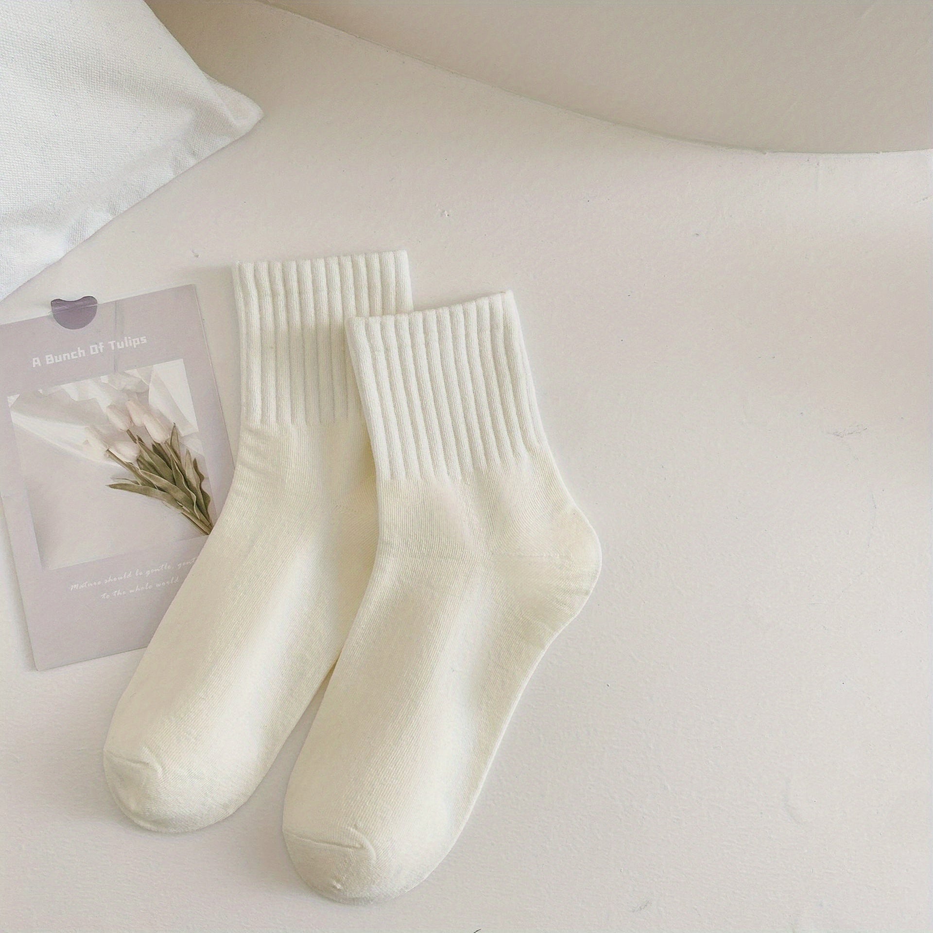 6 Pairs Striped Letter Print Socks Women's Stockings