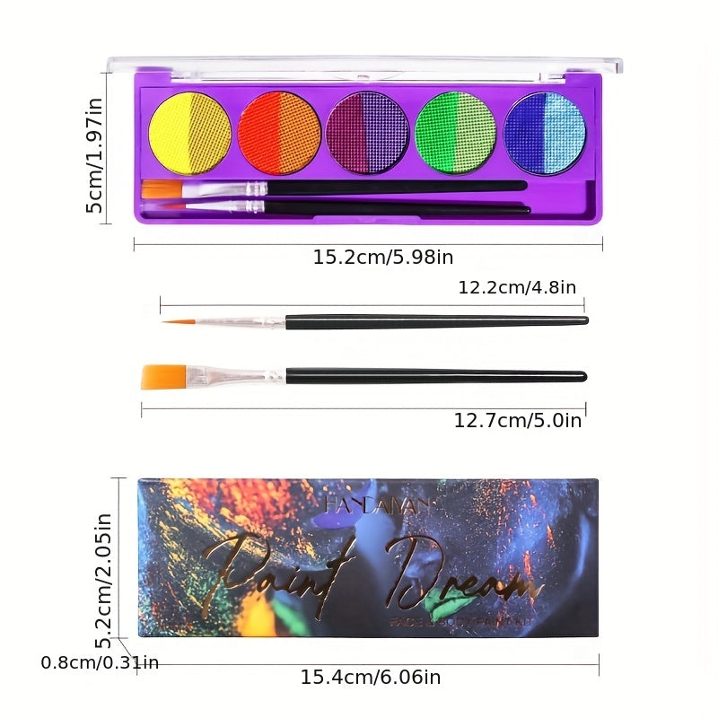 UV Water Soluble Body Paint Halloween Makeup Palette