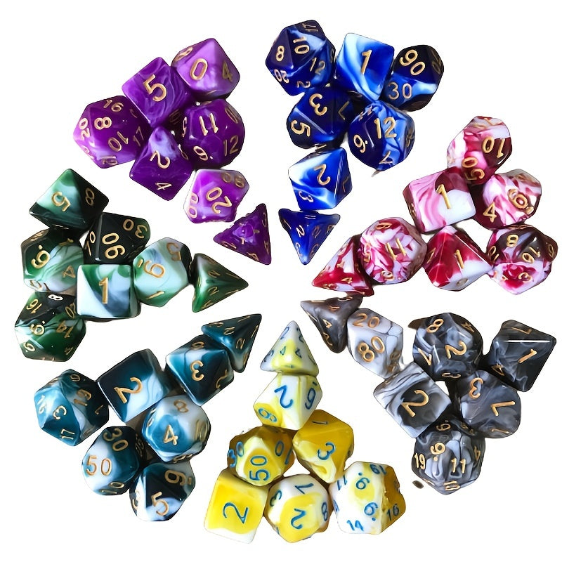 7 Double Colors Dice Sets for Table Games