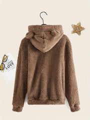 Boys Bear Ear Hoodies Long Sleeve Fuzzy Sweatshirts Pullover Tops
