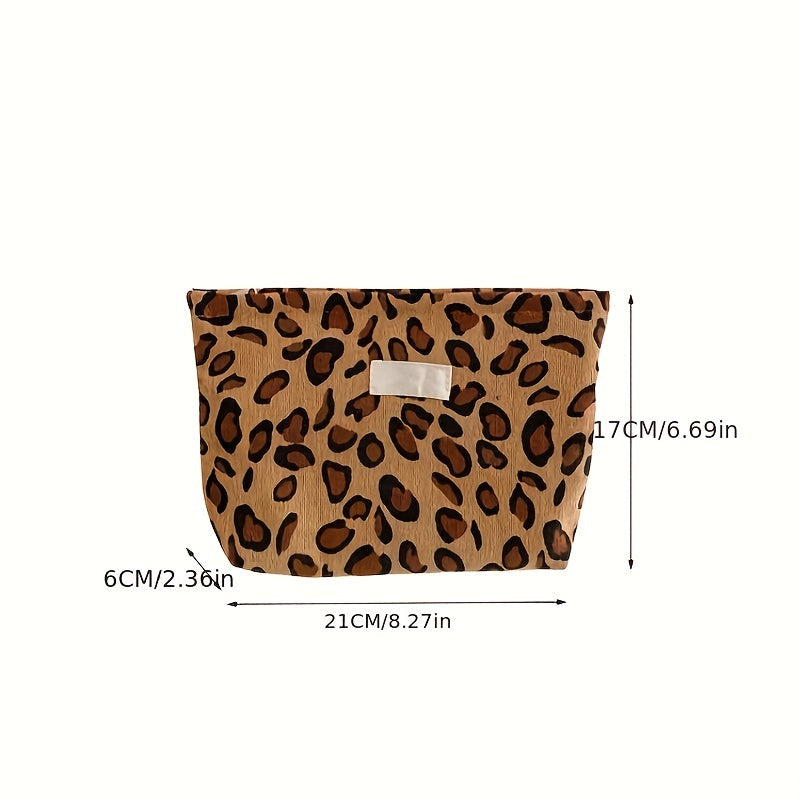 Roomy Corduroy Toiletry Bag for Women - Travel Makeup Pouch Organizer