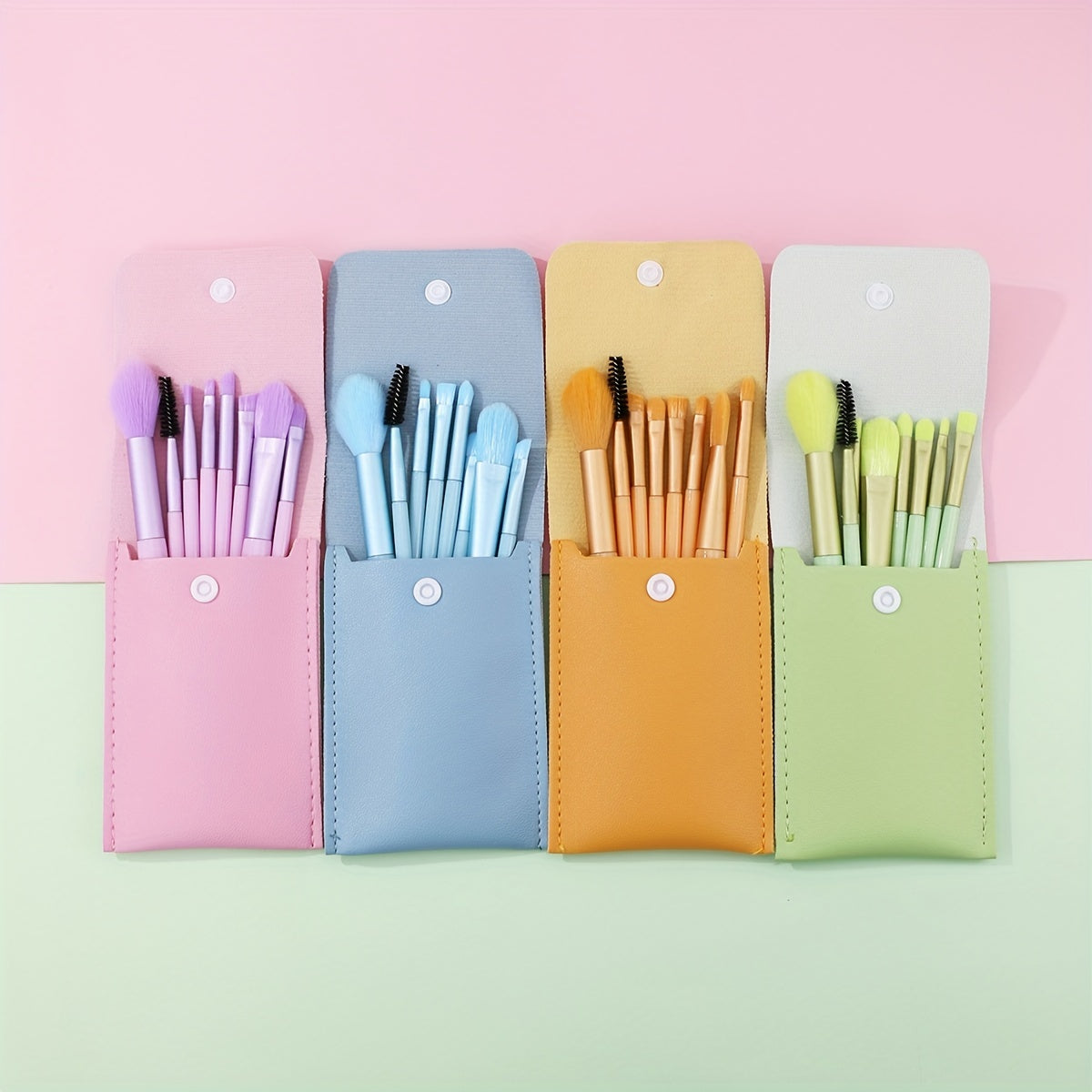 8pcs Candy Makeup Brush Set Portable Mini Travel