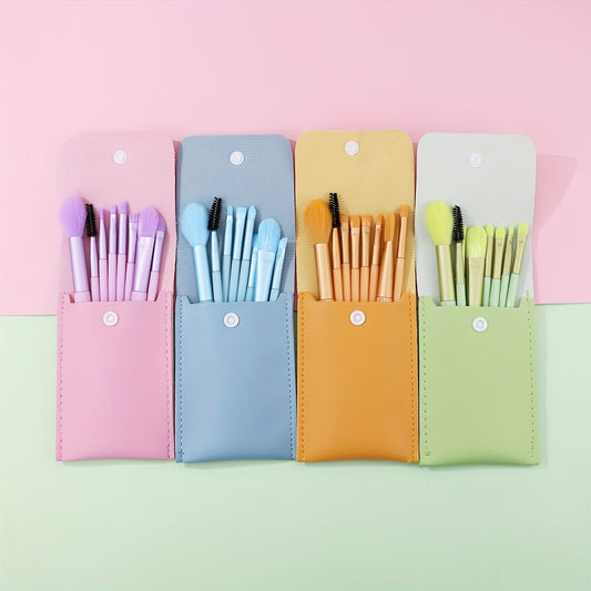 8pcs Candy Makeup Brush Set Portable Mini Travel