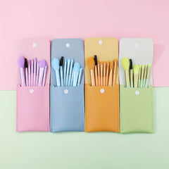 8pcs Candy Makeup Brush Set Portable Mini Travel