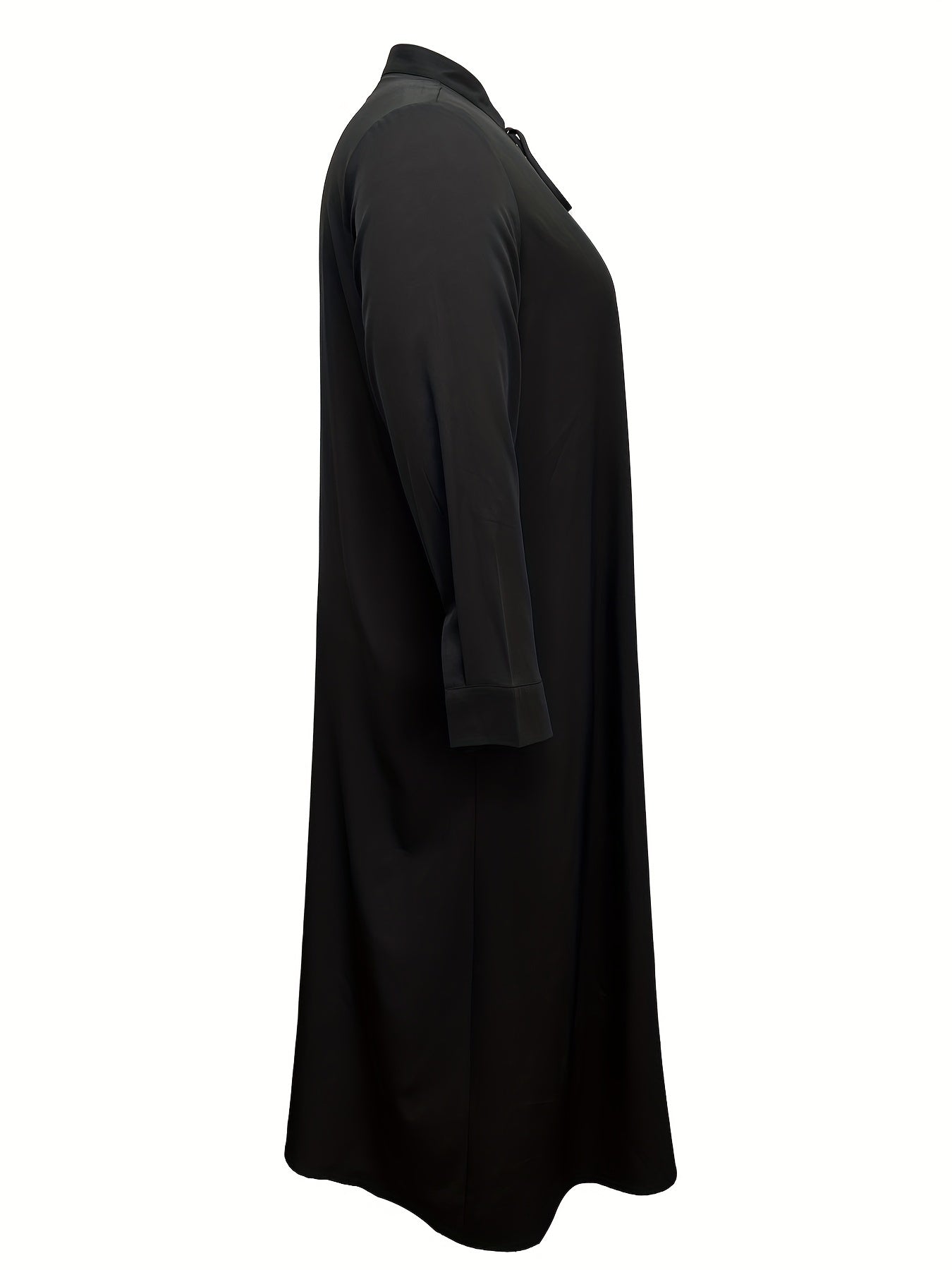  V Neck Button Up Shirt Dress Long Sleeve