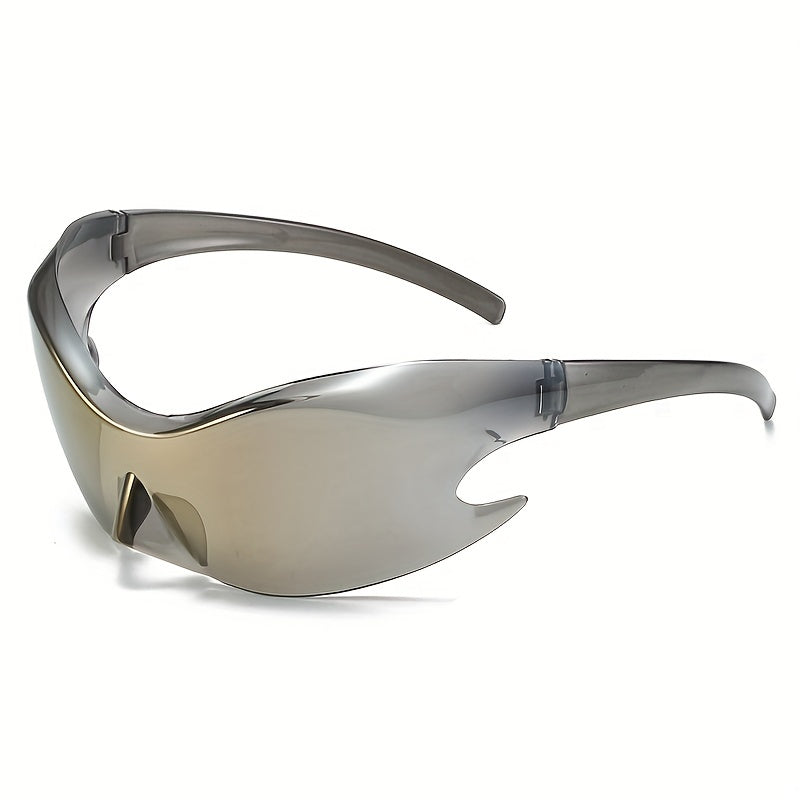 Y2K Wrap Around Sunglasses Mirror Lens UV400
